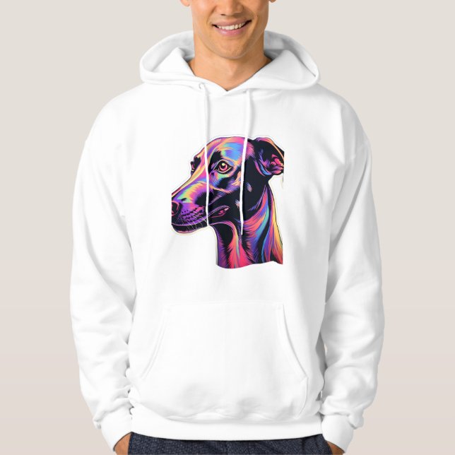 Greyhound Neon Design   Hoodie (Front)