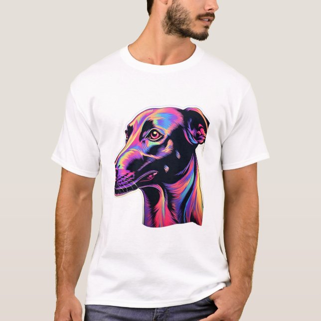 Greyhound Neon Design   T-Shirt (Front)