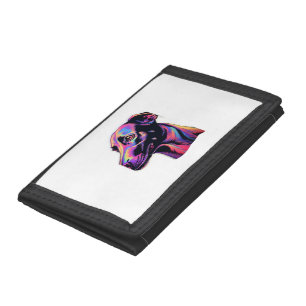 Greyhound Neon Design Tri-fold Wallet