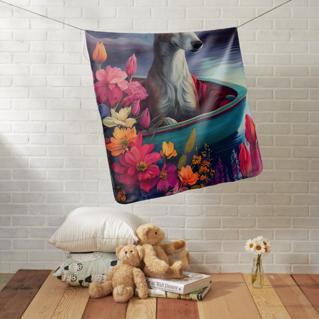 Greyhound on a Paddle: A Scenic Adventure Baby Blanket (In Situ)