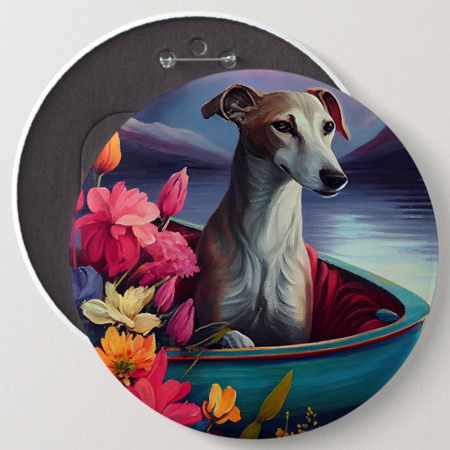 Greyhound on a Paddle: A Scenic Adventure Button (Front & Back)