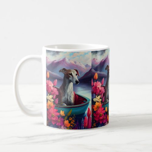 Greyhound on a Paddle A Scenic Adventure Coffee Mug