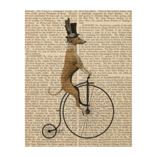 Greyhound on Black Penny Farthing Bike Wood Wall Art