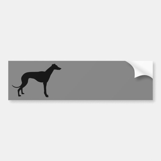 Greyhound on Gray Bumper Sticker (Front)