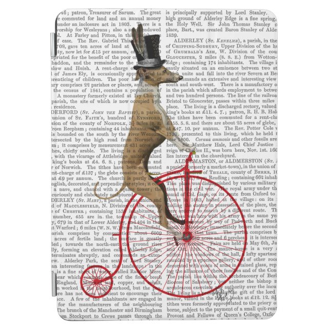 Greyhound on Red Penny Farthing Bike iPad Air Cover (Front)