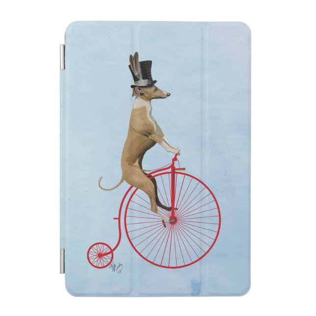 Greyhound on Red Penny Farthing iPad Mini Cover (Front)