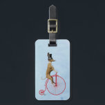 Greyhound on Red Penny Farthing Luggage Tag<br><div class="desc">Transportation & Travel</div>