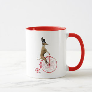 Greyhound on Red Penny Farthing Mug