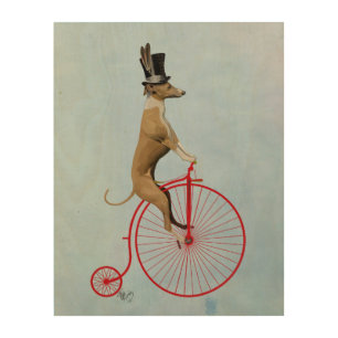 Greyhound on Red Penny Farthing Wood Wall Decor