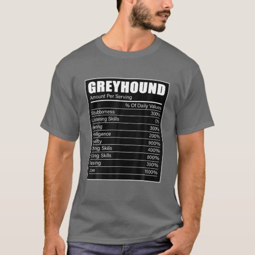 Greyhound Owner Puppy Dog Lover Greyhound Facts T_Shirt