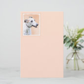 Greyhound Painting - Cute Original Dog Art (Standing Front)