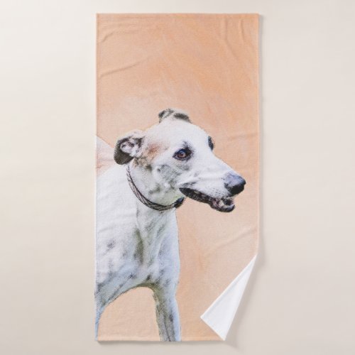 Greyhound Painting _ Cute Original Dog Art Bath Towel Set
