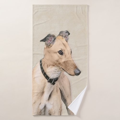 Greyhound Painting _ Cute Original Dog Art Bath Towel Set