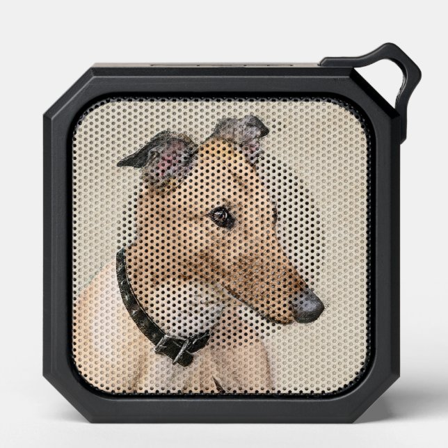 Greyhound Painting - Cute Original Dog Art Bluetooth Speaker (Front)