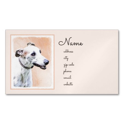 Greyhound Painting _ Cute Original Dog Art Business Card Magnet