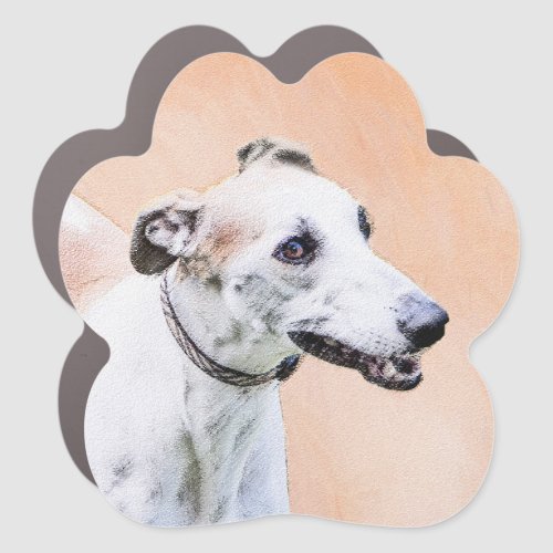 Greyhound Painting _ Cute Original Dog Art Car Magnet