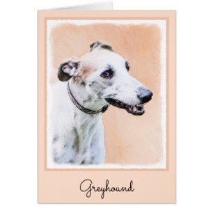 Greyhound Painting - Cute Original Dog Art Cards