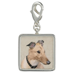 Greyhound Painting - Cute Original Dog Art Charm