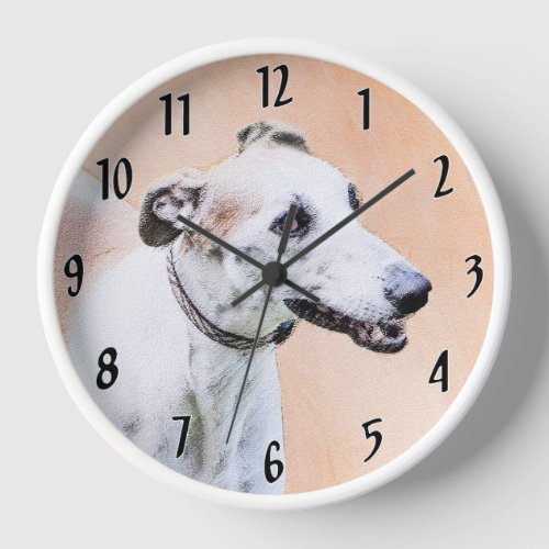 Greyhound Painting _ Cute Original Dog Art Clock