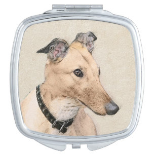 Greyhound Painting - Cute Original Dog Art Compact Mirror