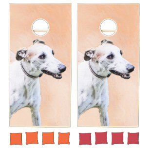 Greyhound Painting - Cute Original Dog Art Cornhole Set