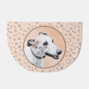 Greyhound Painting - Cute Original Dog Art Doormat