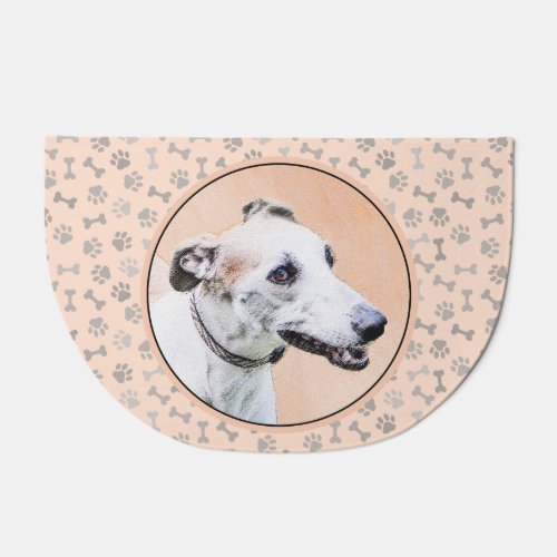 Greyhound Painting _ Cute Original Dog Art Doormat