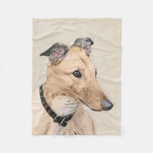 Greyhound Painting _ Cute Original Dog Art Fleece Blanket