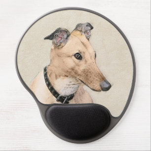 Greyhound Painting - Cute Original Dog Art Gel Mouse Pad