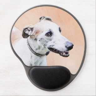 Greyhound Painting - Cute Original Dog Art Gel Mouse Pad