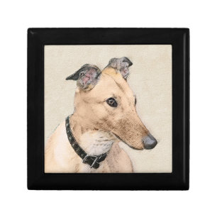 Greyhound Painting - Cute Original Dog Art Gift Box