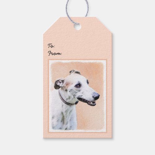 Greyhound Painting _ Cute Original Dog Art Gift Tags