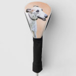 Greyhound Painting - Cute Original Dog Art Golf Head Cover