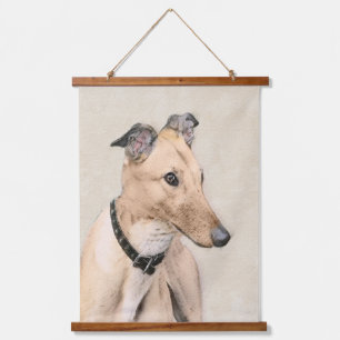 Greyhound Painting - Cute Original Dog Art Hanging Tapestry