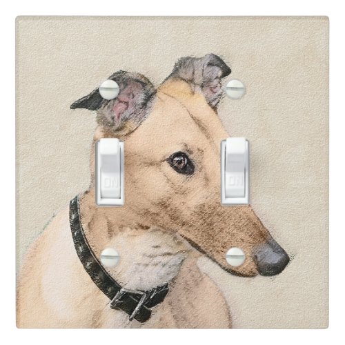 Greyhound Painting _ Cute Original Dog Art Light Switch Cover
