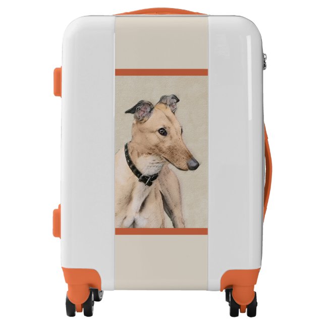 Greyhound Painting - Cute Original Dog Art Luggage (Front)