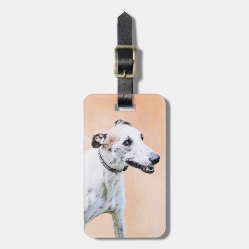 Greyhound Painting _ Cute Original Dog Art Luggage Tag