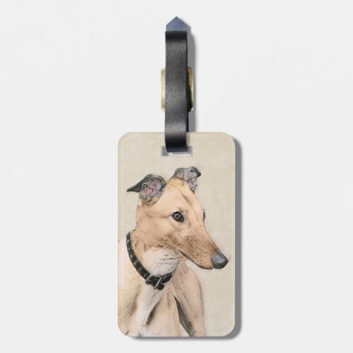 Greyhound Painting _ Cute Original Dog Art Luggage Tag