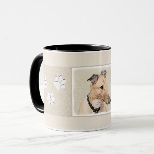 Greyhound Painting - Cute Original Dog Art Mug (Front Left)