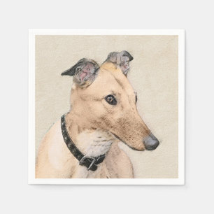 Greyhound Painting - Cute Original Dog Art Napkins
