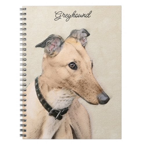 Greyhound Painting _ Cute Original Dog Art Notebook