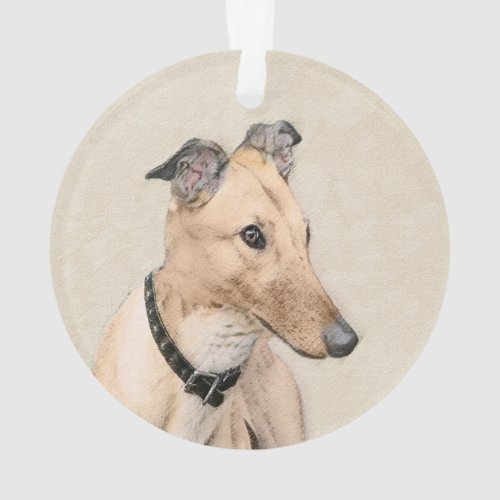 Greyhound Painting _ Cute Original Dog Art Ornament