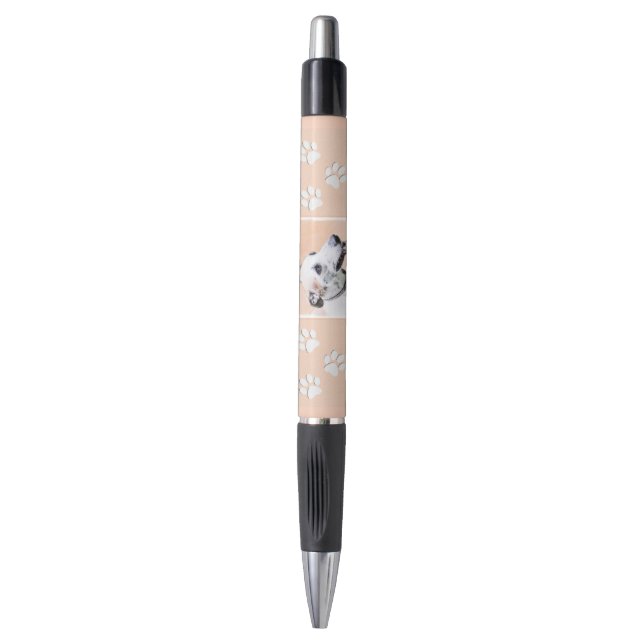 Greyhound Painting - Cute Original Dog Art Pen (Front Vertical)