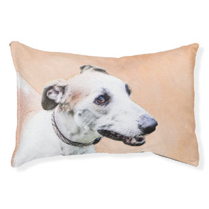 Greyhound Painting - Cute Original Dog Art Pet Bed