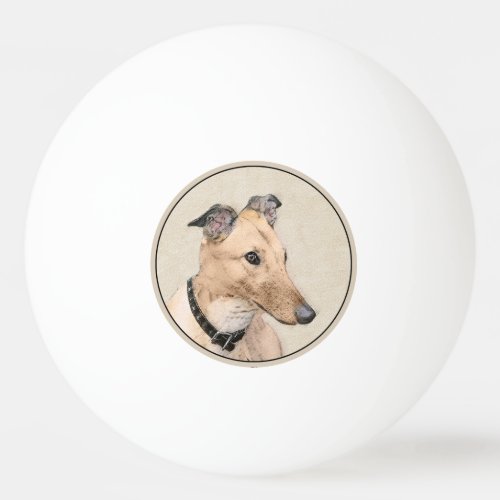 Greyhound Painting _ Cute Original Dog Art Ping Pong Ball