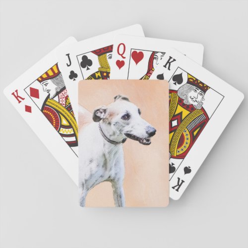 Greyhound Painting _ Cute Original Dog Art Playing Cards
