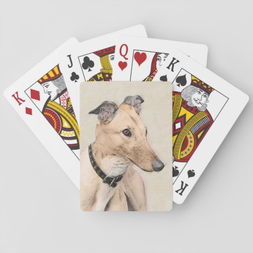 Greyhound Painting _ Cute Original Dog Art Playing Cards