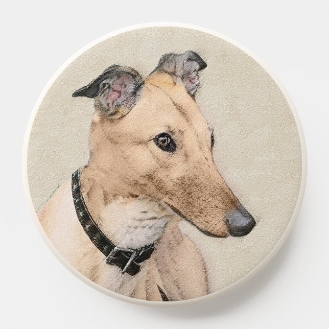 Greyhound Painting - Cute Original Dog Art PopSocket (Popsocket)