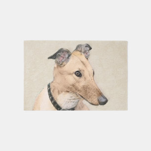 Greyhound Painting - Cute Original Dog Art Rug