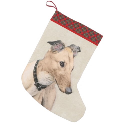 Greyhound Painting _ Cute Original Dog Art Small Christmas Stocking